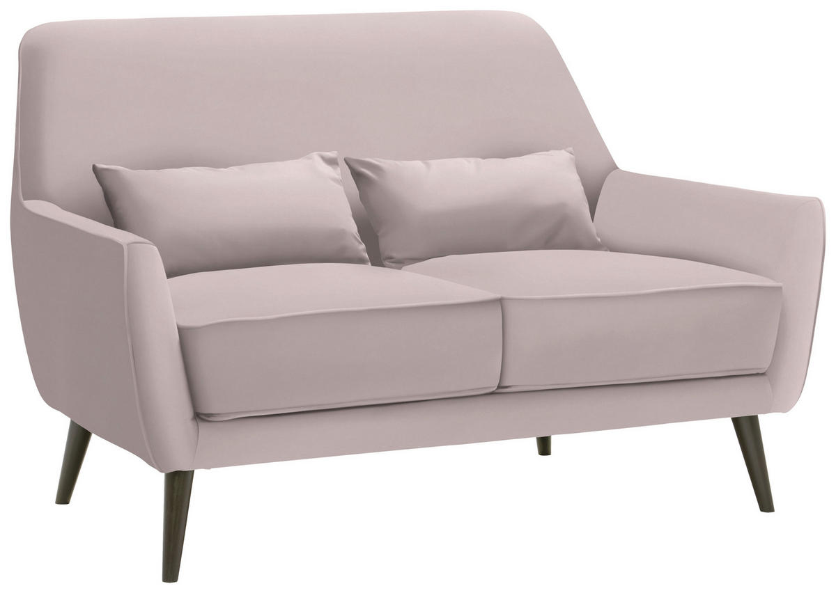 2-SITZER-SOFA in Mikrofaser Naturfarben  - Schwarz/Naturfarben, Trend, Holz/Textil (135/86/80cm) - Carryhome