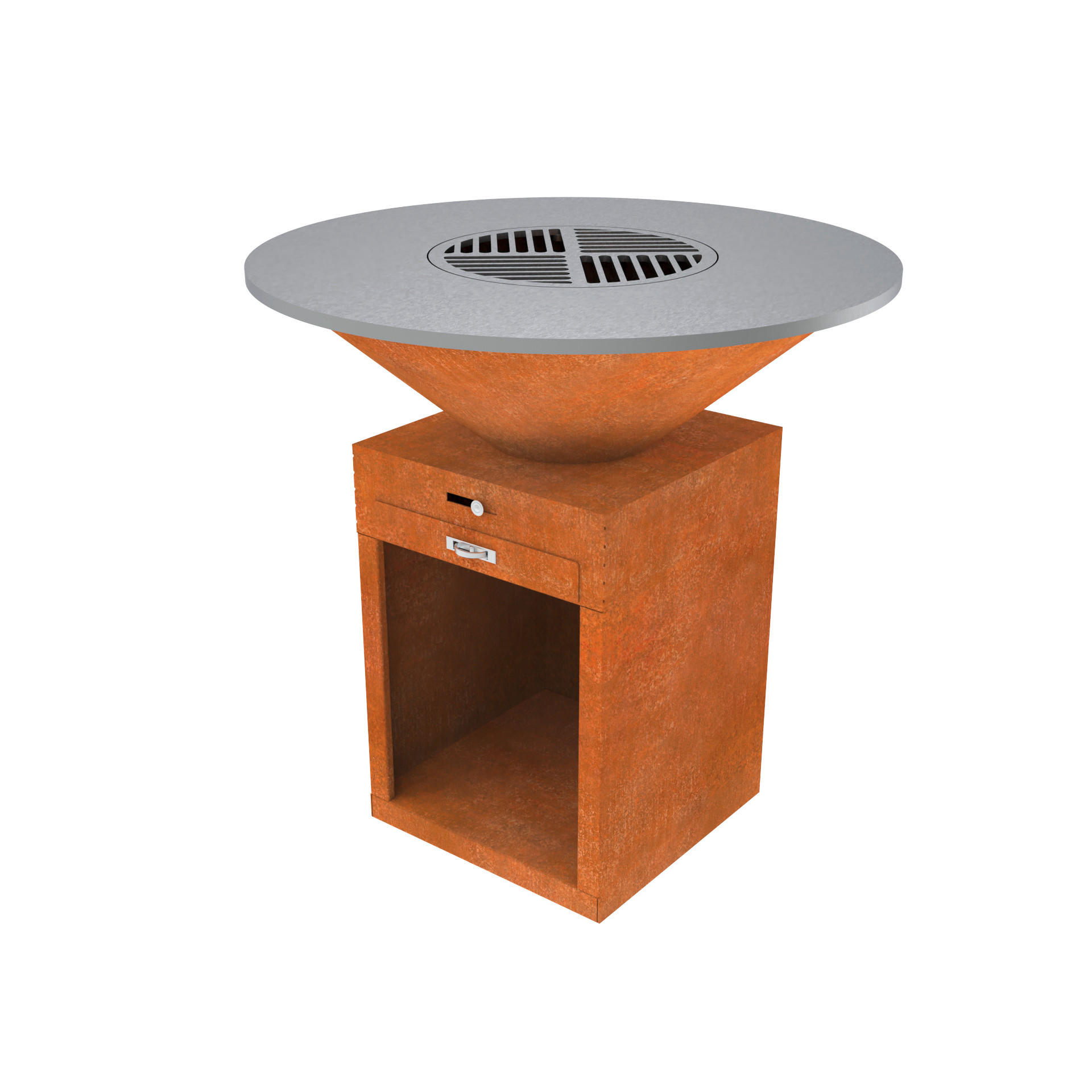 ŽAR NA OGLJE  CORTEN - rjava, Trend, kovina (100/100/100cm)