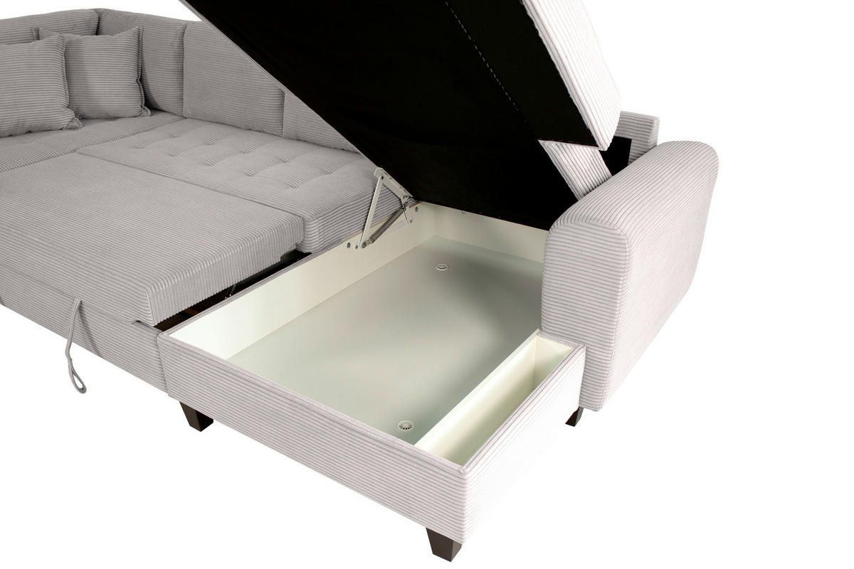 WOHNLANDSCHAFT MORITZ Beigebraun Cord  - Beigebraun, Trend, Textil (178/324/155cm) - P & B