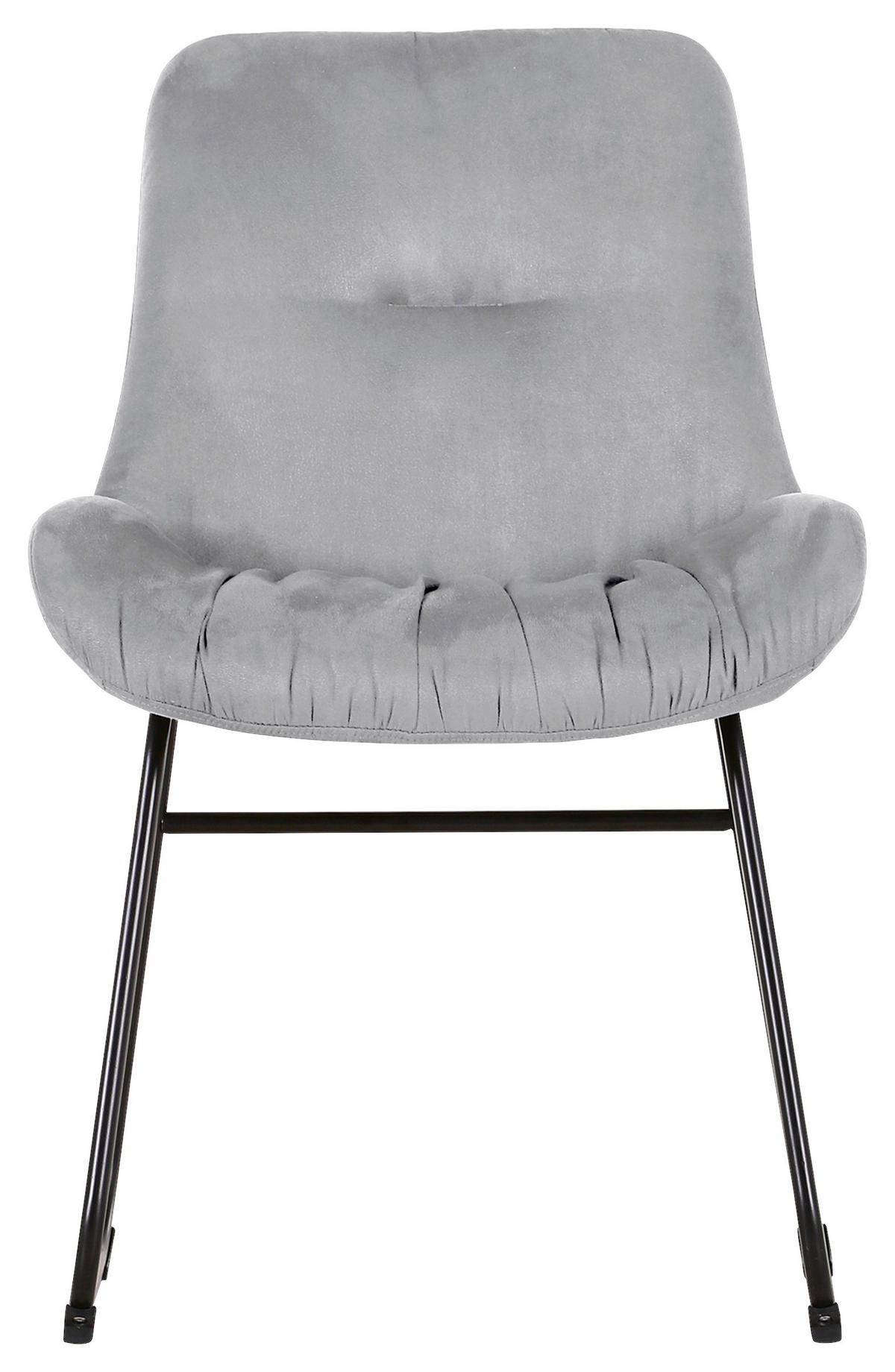 SESSEL Velours Hellgrau    - Hellgrau/Schwarz, Design, Textil/Metall (55/84/62cm) - Livetastic