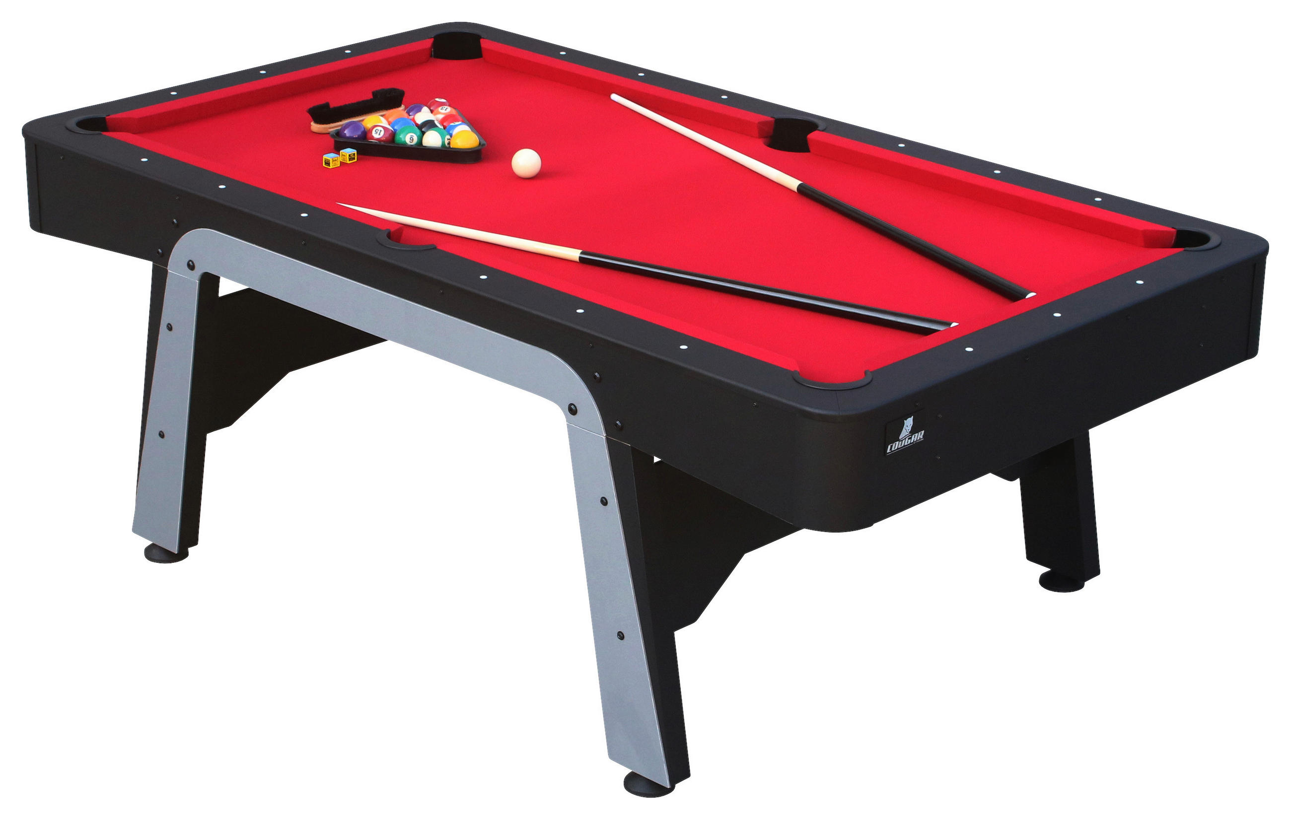 BILLARDTISCH ARCH PRO POOL - Rot/Schwarz, Konventionell, Holz (122/80/215cm)