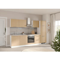 KÜCHENLEERBLOCK 300 cm   in Weiß, Eichefarben  - Eichefarben/Beige, LIFESTYLE, Holzwerkstoff/Metall (300cm) - Held
