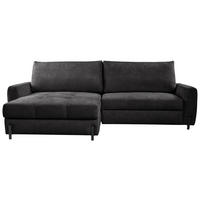 ECKSOFA in Struktur Anthrazit  - Anthrazit/Schwarz, Design, Textil/Metall (162/265cm) - MID.YOU