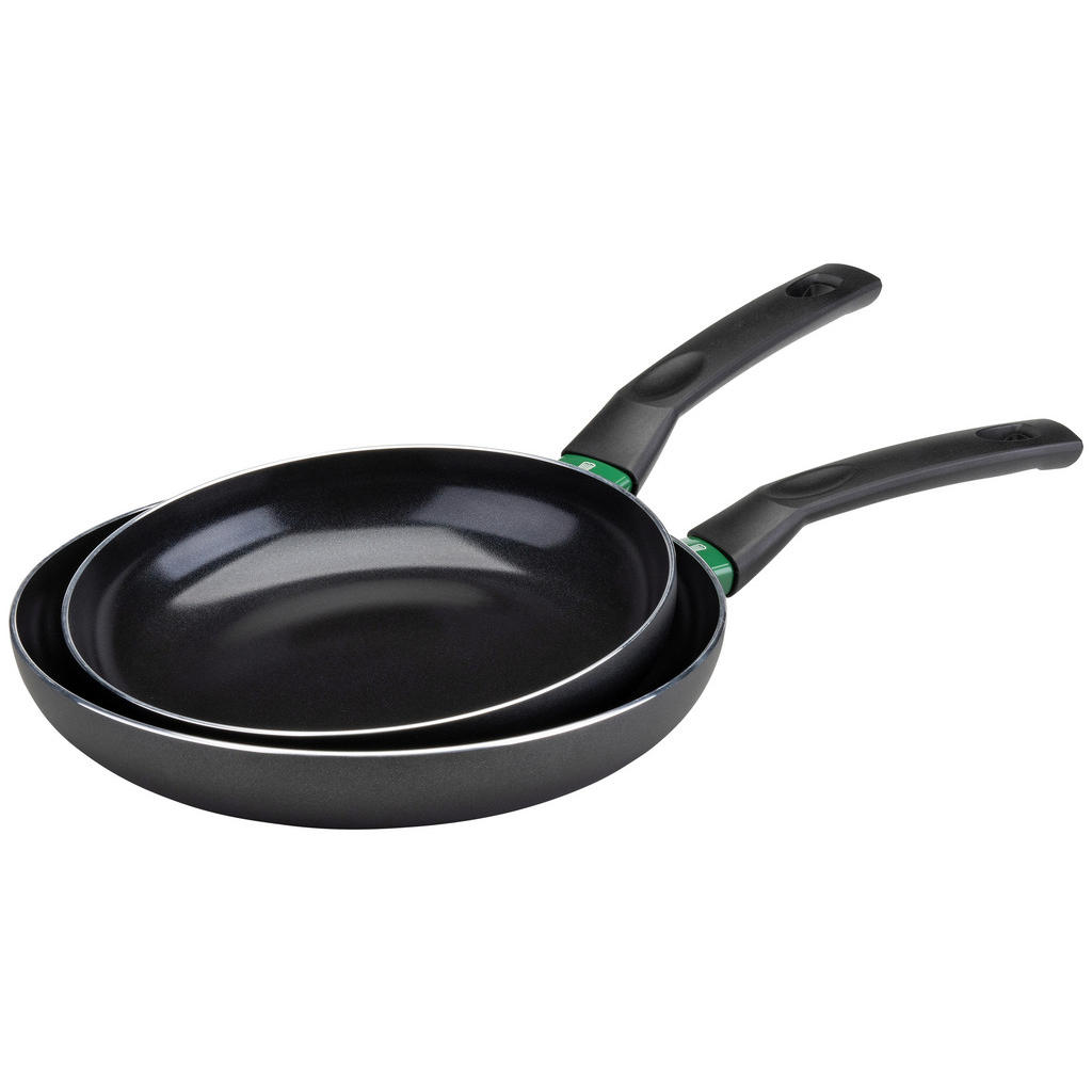 Thumbnail - Chefkoch+Fackelmann Pfannenset Bielefeld, Grün, Schwarz, Metall, 2-teilig, rund, Kochen, Pfannen, Pfannensets