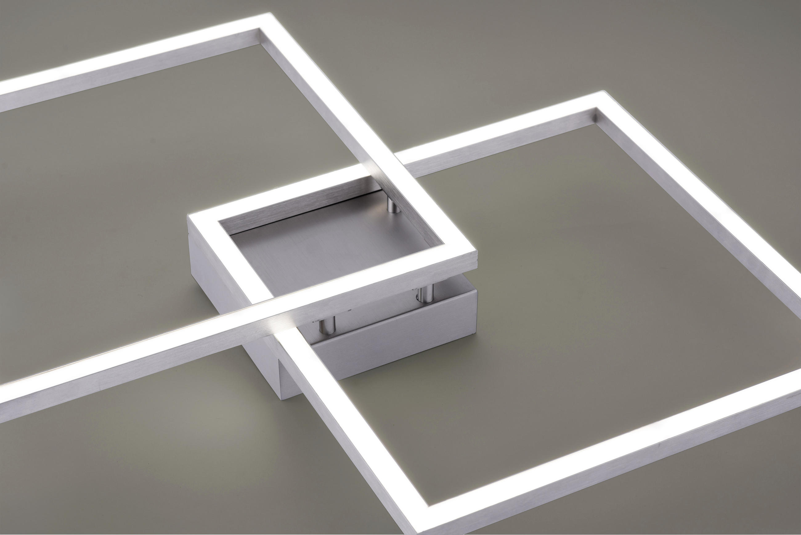 LED-DECKENLEUCHTE Lolasmart-Maxi  Smart 63/63/8,5 cm   - Silberfarben, Design, Kunststoff/Metall (63/63/8,5cm)