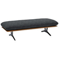 HOCKERBANK in Holz, Textil Dunkelgrau  - Dunkelgrau/Schwarz, Design, Holz/Textil (150/43/60cm) - Dieter Knoll