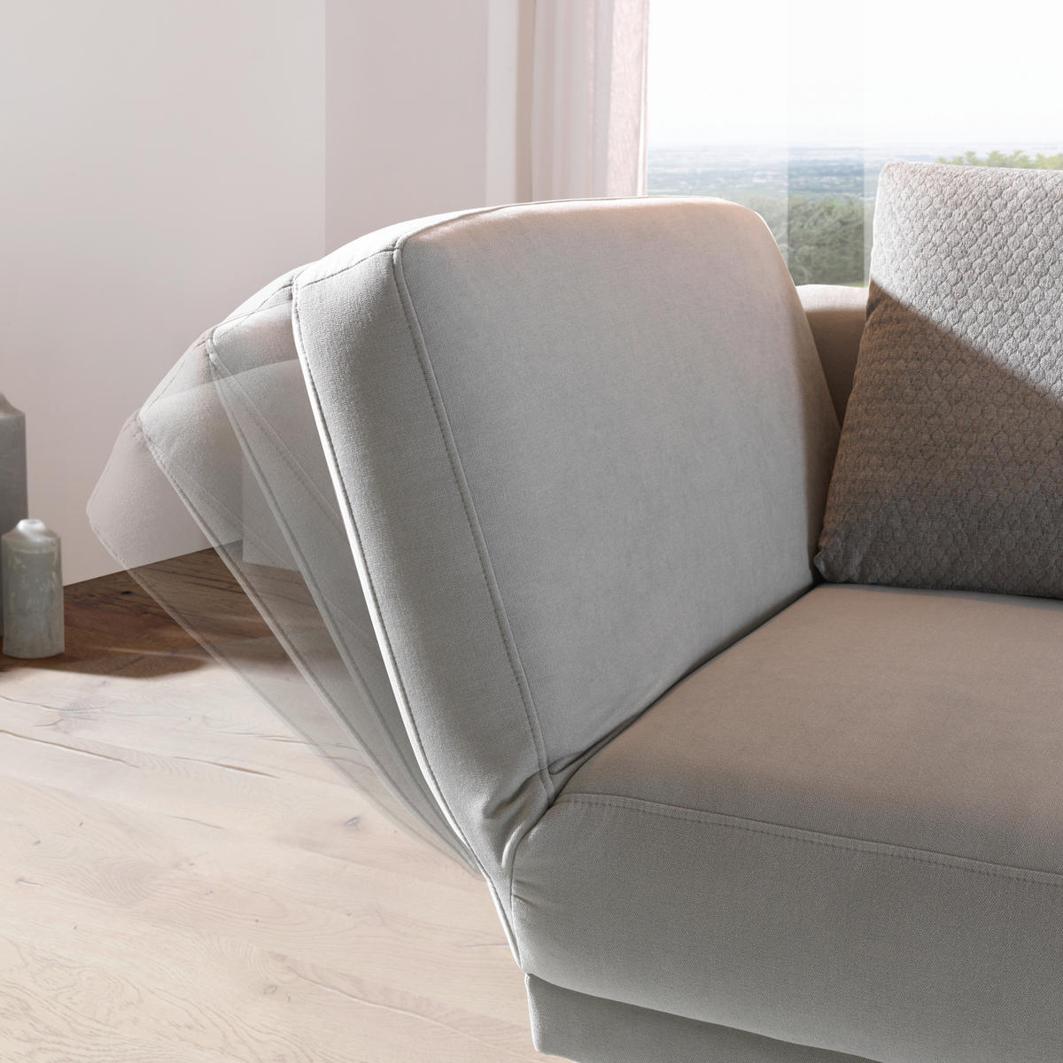 RÉCAMIERE in Flachgewebe Mintgrün  - Eichefarben/Mintgrün, Modern, Holz/Textil (205/74-87/94cm) - Bali