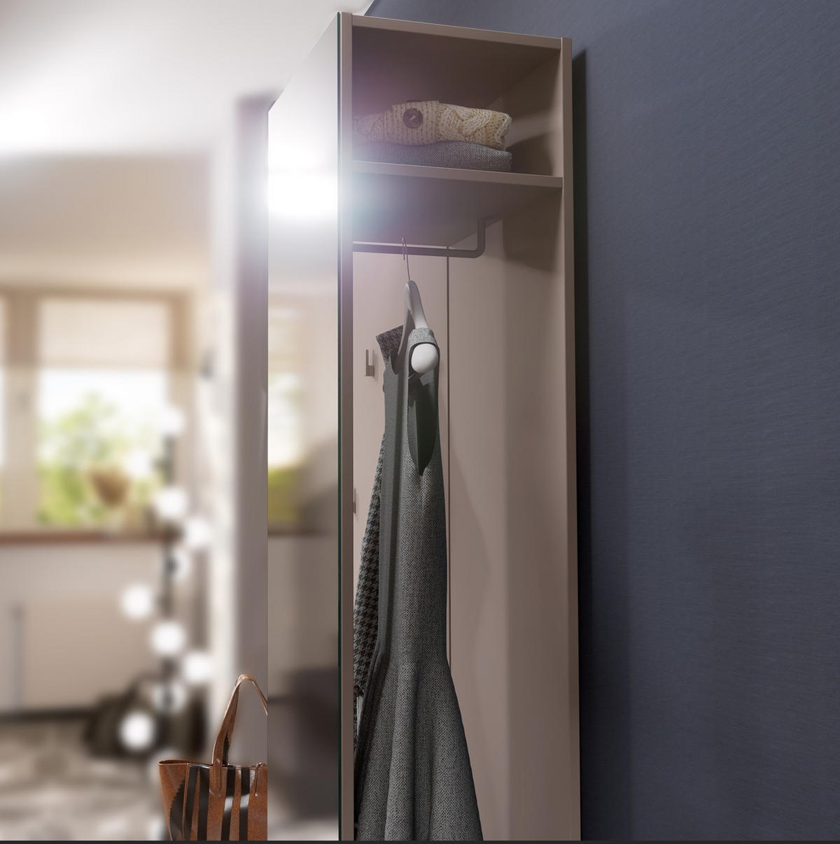 GARDEROBE  in 120/201/38 cm  - Beige, Design, Holzwerkstoff (120/201/38cm) - Livetastic