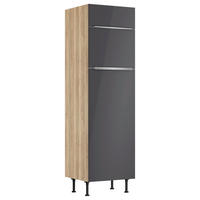 GERÄTEUMBAUSCHRANK 60/211,8/58,1 cm  in Anthrazit, Wildeiche  - Wildeiche/Edelstahlfarben, Basics, Holzwerkstoff/Metall (60/211,8/58,1cm) - Optifit