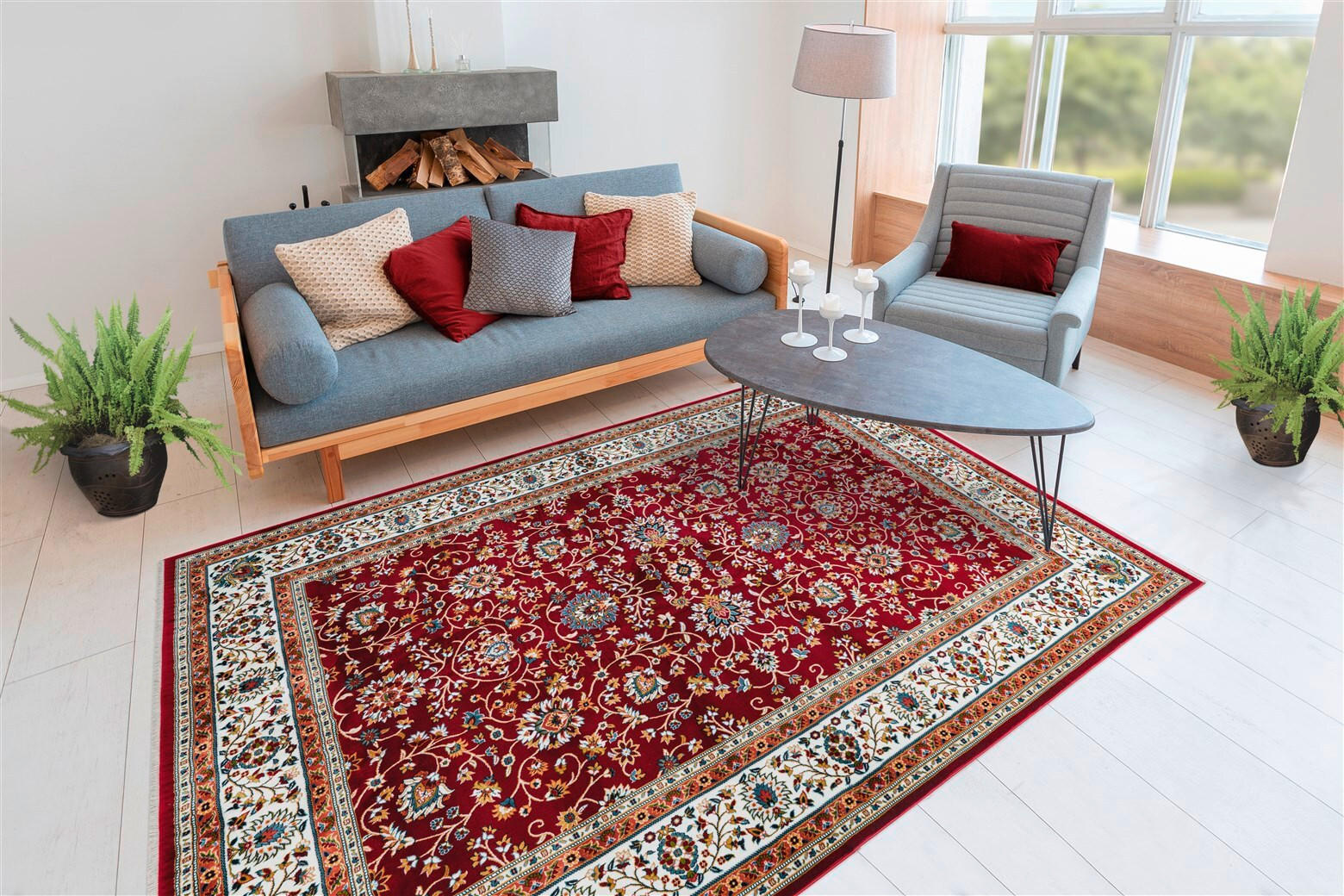 TEPPICH 140/200 cm Scotland - Glasgow Rot Multicolor  - Multicolor, KONVENTIONELL, Textil (140/200cm)