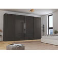 SCHWEBETÜRENSCHRANK 361/223/68 cm 4-türig Graphitfarben  - Chromfarben/Graphitfarben, KONVENTIONELL, Glas/Holzwerkstoff (361/223/68cm) - Novel