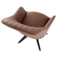ARMLEHNSTUHL  Sitzfläche 360° drehbar, automatische Rückholfunktion Chenille, Lederlook  - Eichefarben/Cognac, KONVENTIONELL, Holz/Textil (60/83/65cm) - Ambia Home