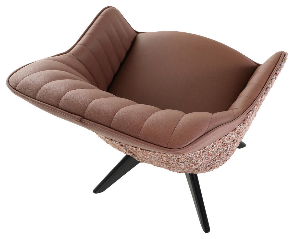 KAROSSZÉK tölgyfa színű, konyak  - tölgyfa színű/fekete, Konventionell, textil/fa (60/83/65cm) - Ambia Home