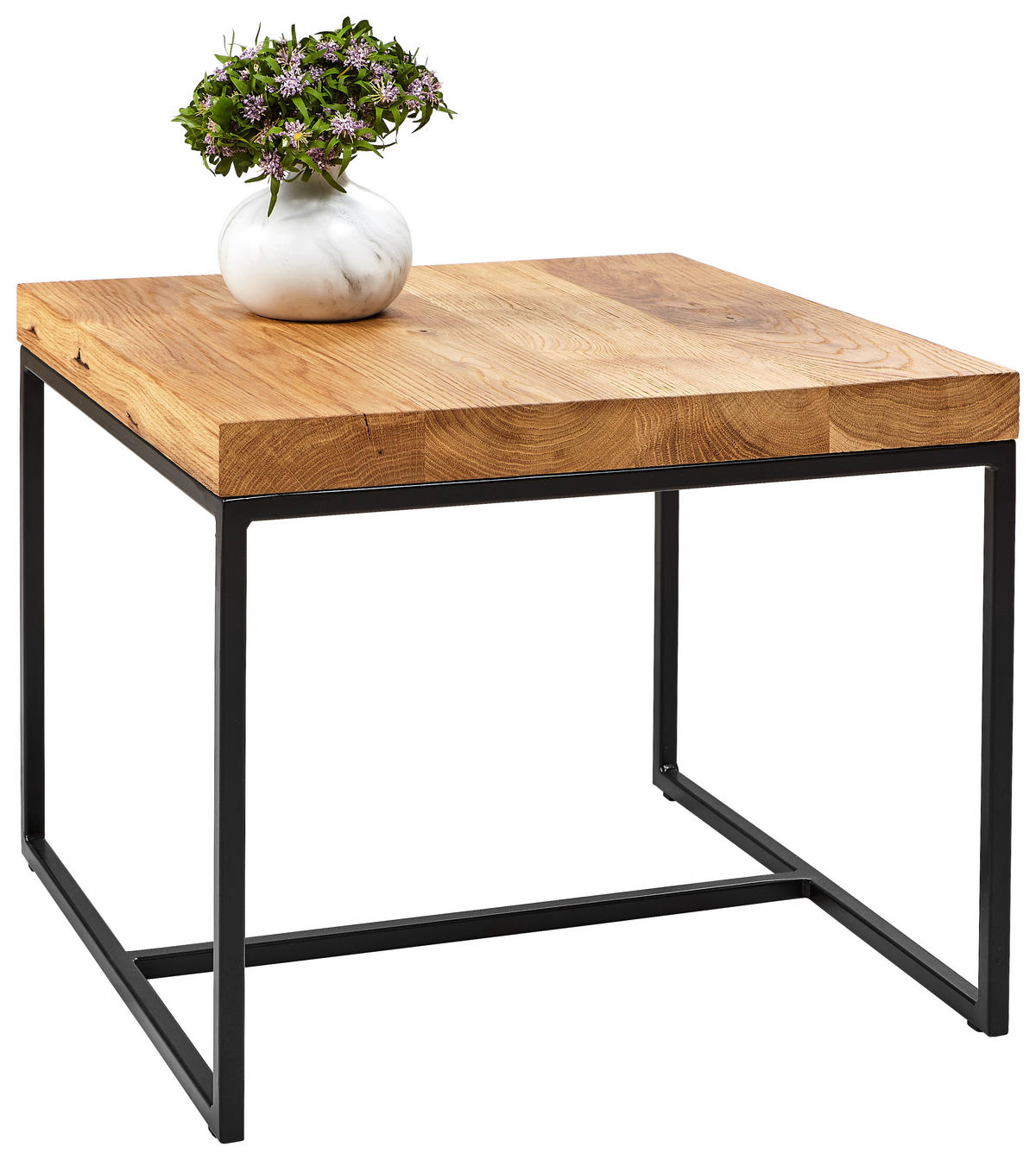 COUCHTISCH in Holz 50/50/40 cm  - Eichefarben/Schwarz, Design, Holz (50/50/40cm) - Novel