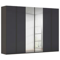 DREHTÜRENSCHRANK 301/235/61 cm,  in Graphitfarben, 6-türig  - Graphitfarben, Basics, Glas/Holzwerkstoff (301/235/61cm) - Novel