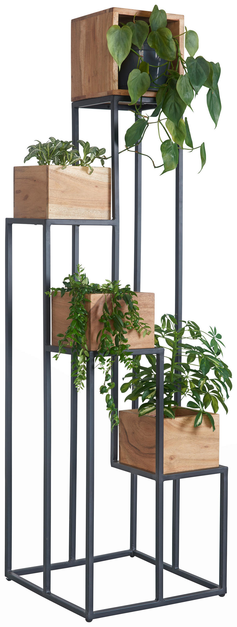 Blumenständer in Holz, Metall 42,5/42,5/150 cm