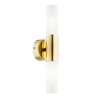 WANDLEUCHTE 37/8/9 cm   - Messingfarben/Weiß, KONVENTIONELL, Glas/Metall (37/8/9cm)