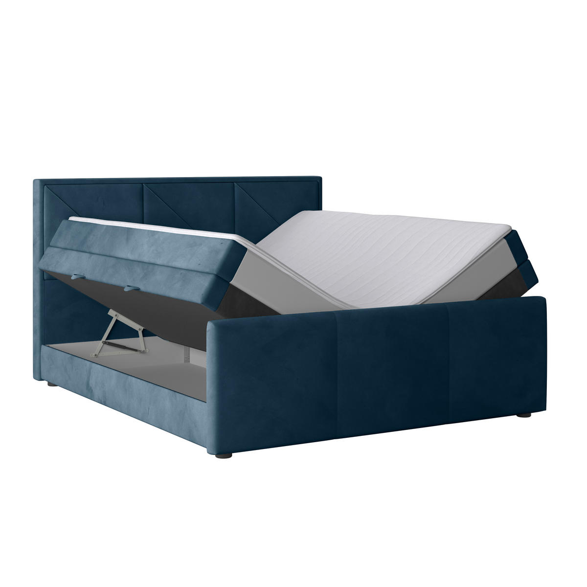 BOXSPRINGBETT 180/200 cm  in Blau  - Blau, MODERN, Holz/Kunststoff (180/200cm) - MID.YOU
