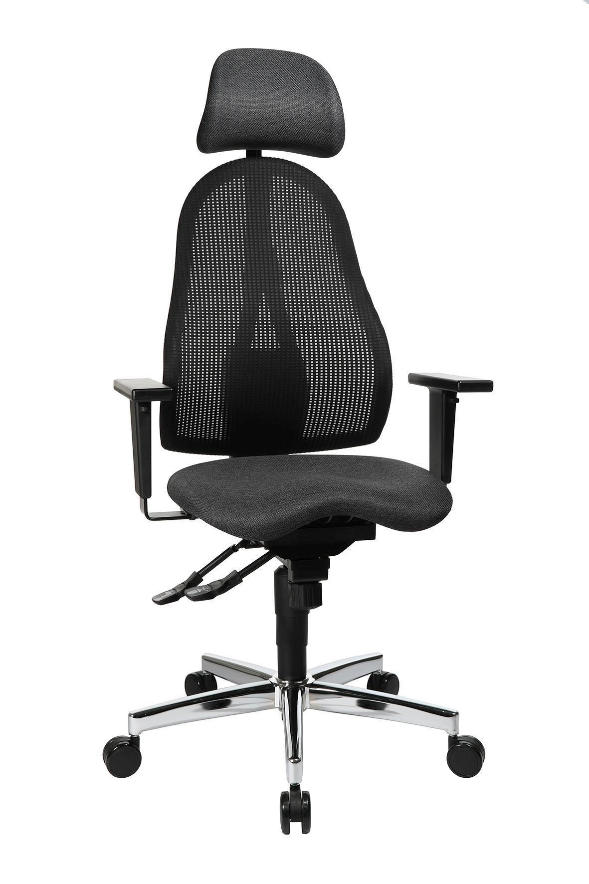 DREHSTUHL Flachgewebe Schwarz  - Chromfarben/Schwarz, Basics, Kunststoff/Textil (48/120-140/44cm) - Topstar