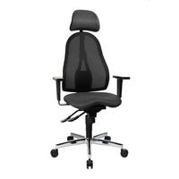 DREHSTUHL Flachgewebe Schwarz  - Chromfarben/Schwarz, Basics, Kunststoff/Textil (48/120-140/44cm) - Topstar