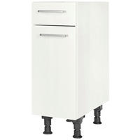 SCHUBKASTENUNTERSCHRANK  in Weiß Hochglanz  - Edelstahlfarben/Weiß Hochglanz, MODERN, Holzwerkstoff/Metall (30/87/56cm) - Nobilia