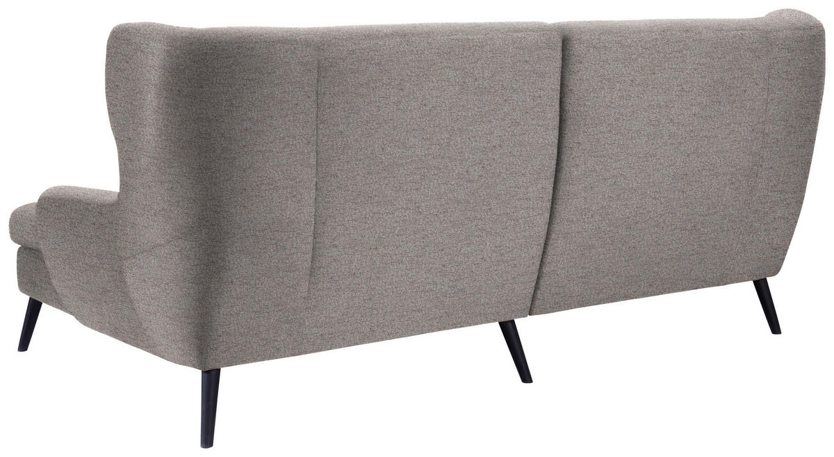 ECKSOFA in Flachgewebe Taupe  - Taupe/Schwarz, Design, Holz/Textil (237/165cm) - Stylife