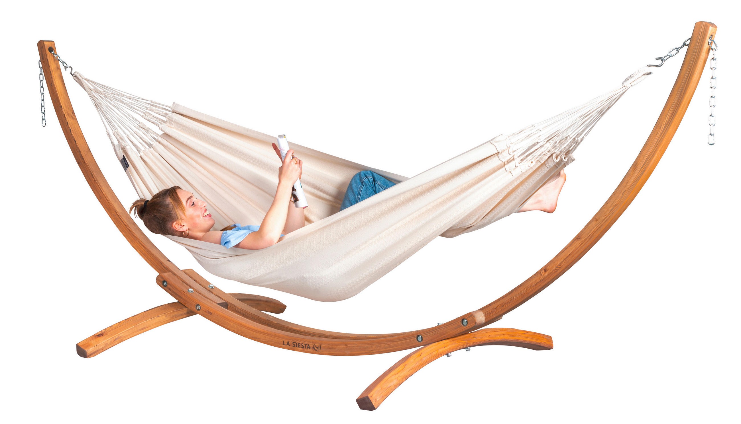 HÄNGEMATTENGESTELL  - Eukalyptusholzfarben, KONVENTIONELL, Holz (320/120/120cm) - La Siesta