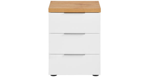 NACHTSCHRANK 45/55/43 cm  - Eichefarben/Alufarben, Design (45/55/43cm) - Xora