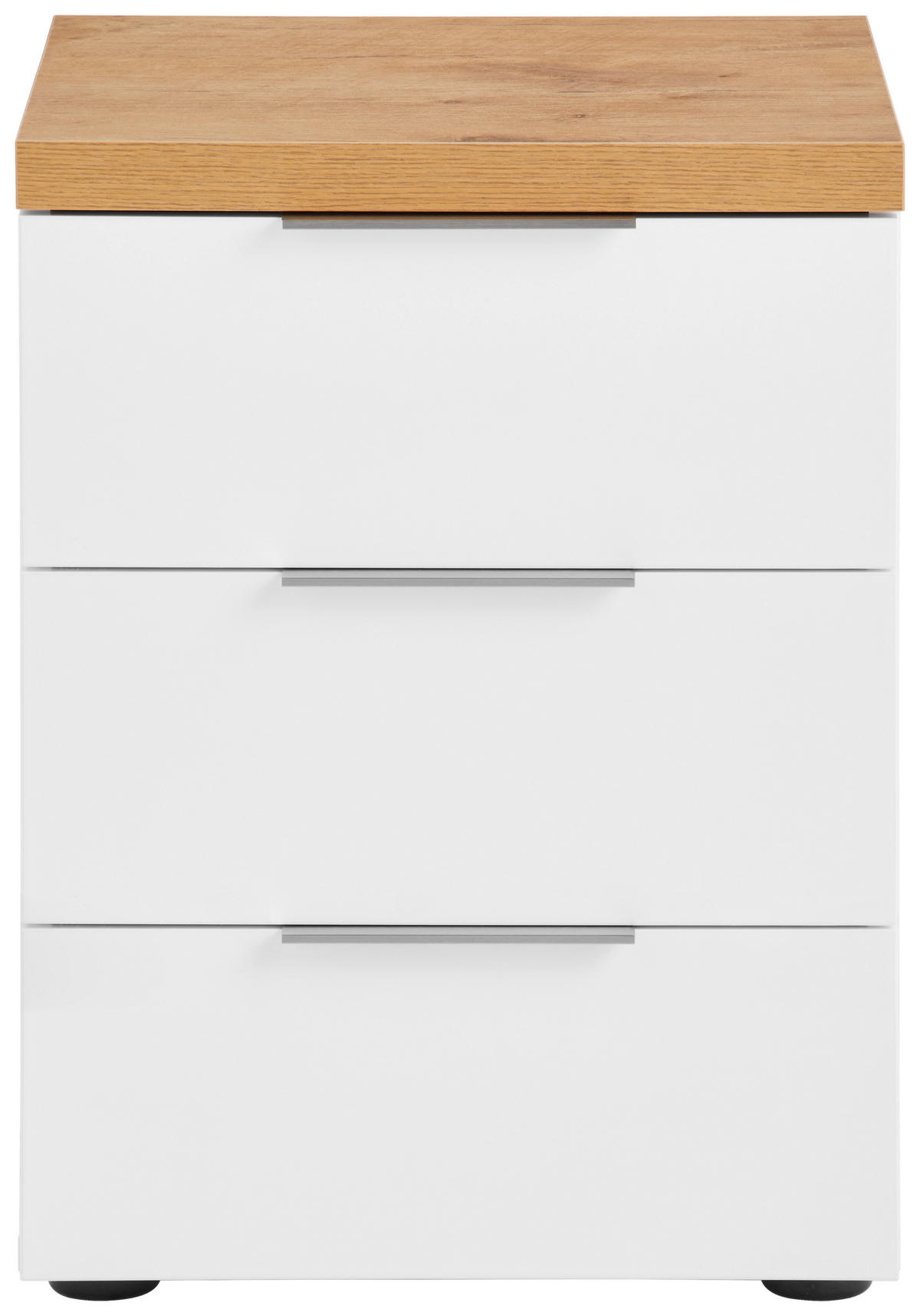 NACHTTISCH 45/55/43 cm  in Weiss, Eichefarben  - Weiss/Eichefarben, Design, Holzwerkstoff/Kunststoff (45/55/43cm) - Xora