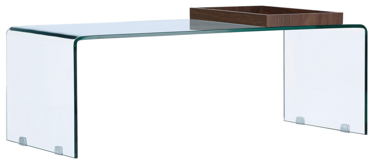 COUCHTISCH 110/50/38 cm rechteckig Braun, Klar  - Klar/Braun, Design, Glas (110/50/38cm) - Livetastic