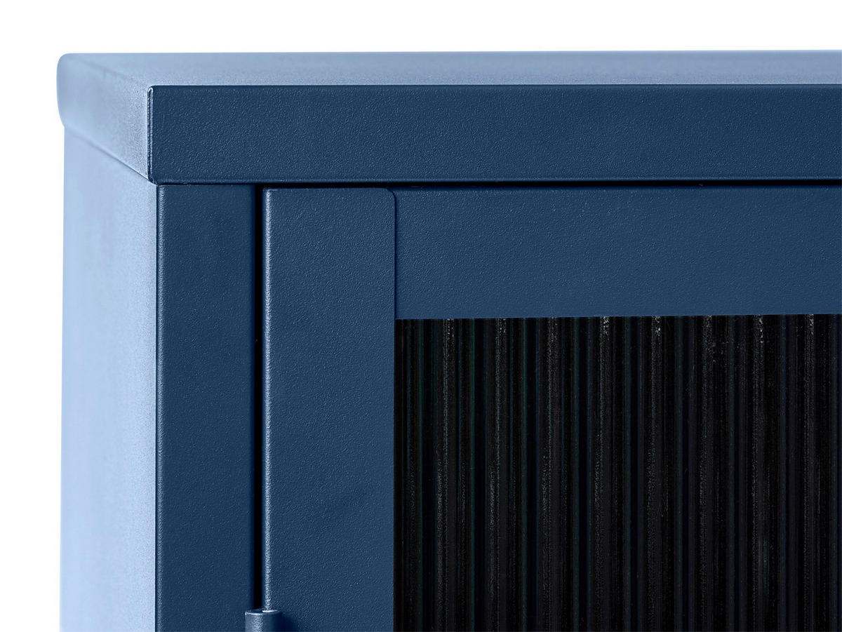 HIGHBOARD Goldfarben, Dunkelblau  110/140/40 cm  - Goldfarben/Dunkelblau, Design, Glas/Metall (110/140/40cm) - Lomoco