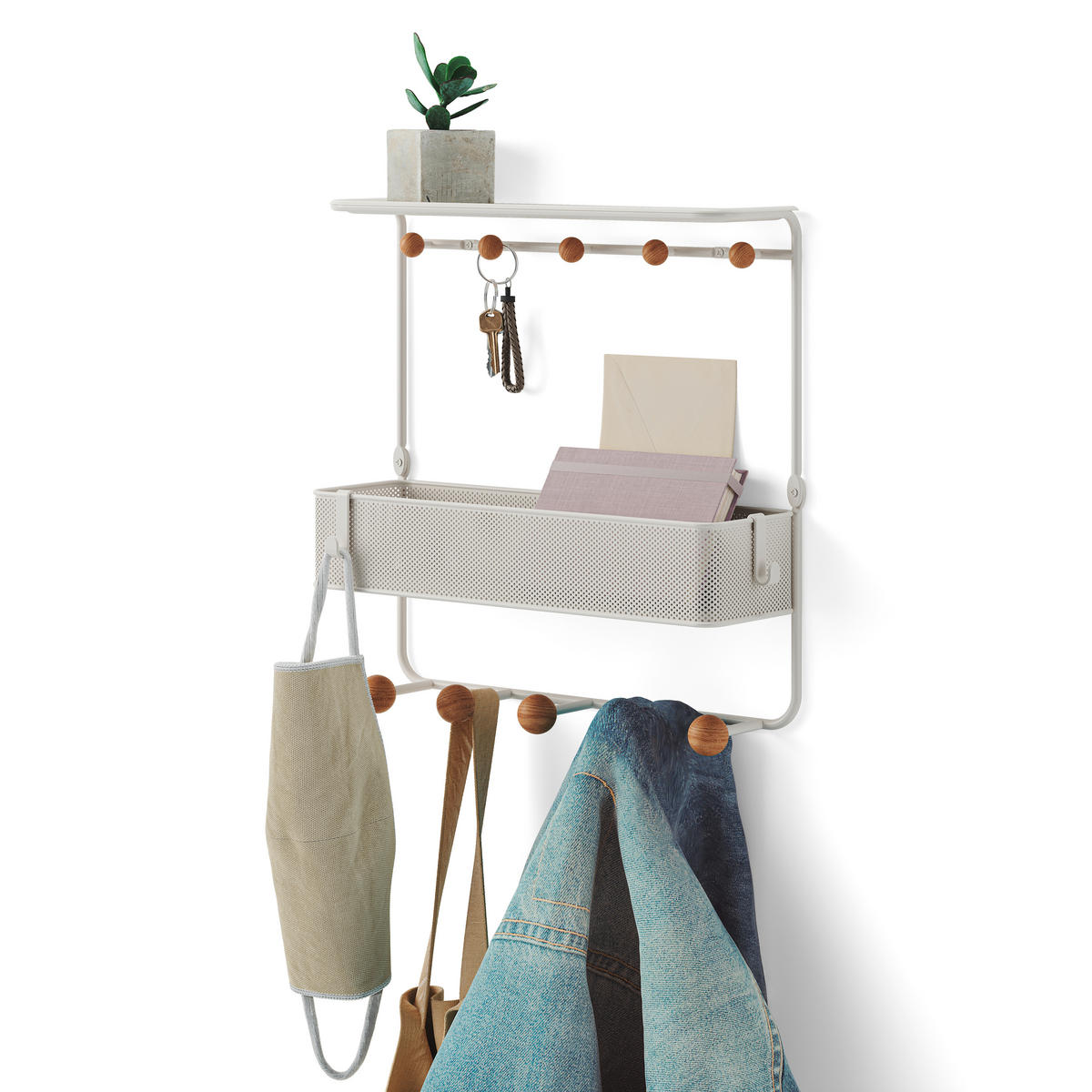 WANDGARDEROBE  in Weiß  - Weiß, Basics, Metall (31/32/10cm) - Umbra