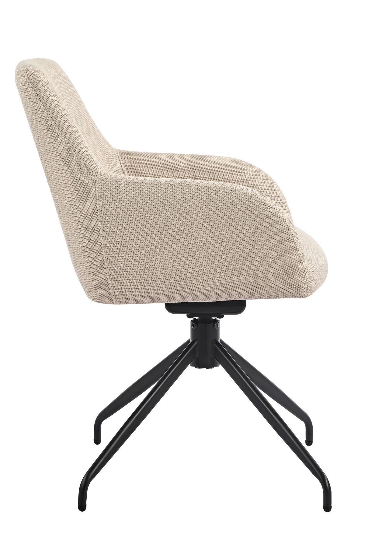 ARMLEHNSTUHL-SET 2 Stück  in Stahl Webstoff, Mikrofaser  - Beige/Schwarz, MODERN, Textil/Metall (56/83/60cm) - MID.YOU