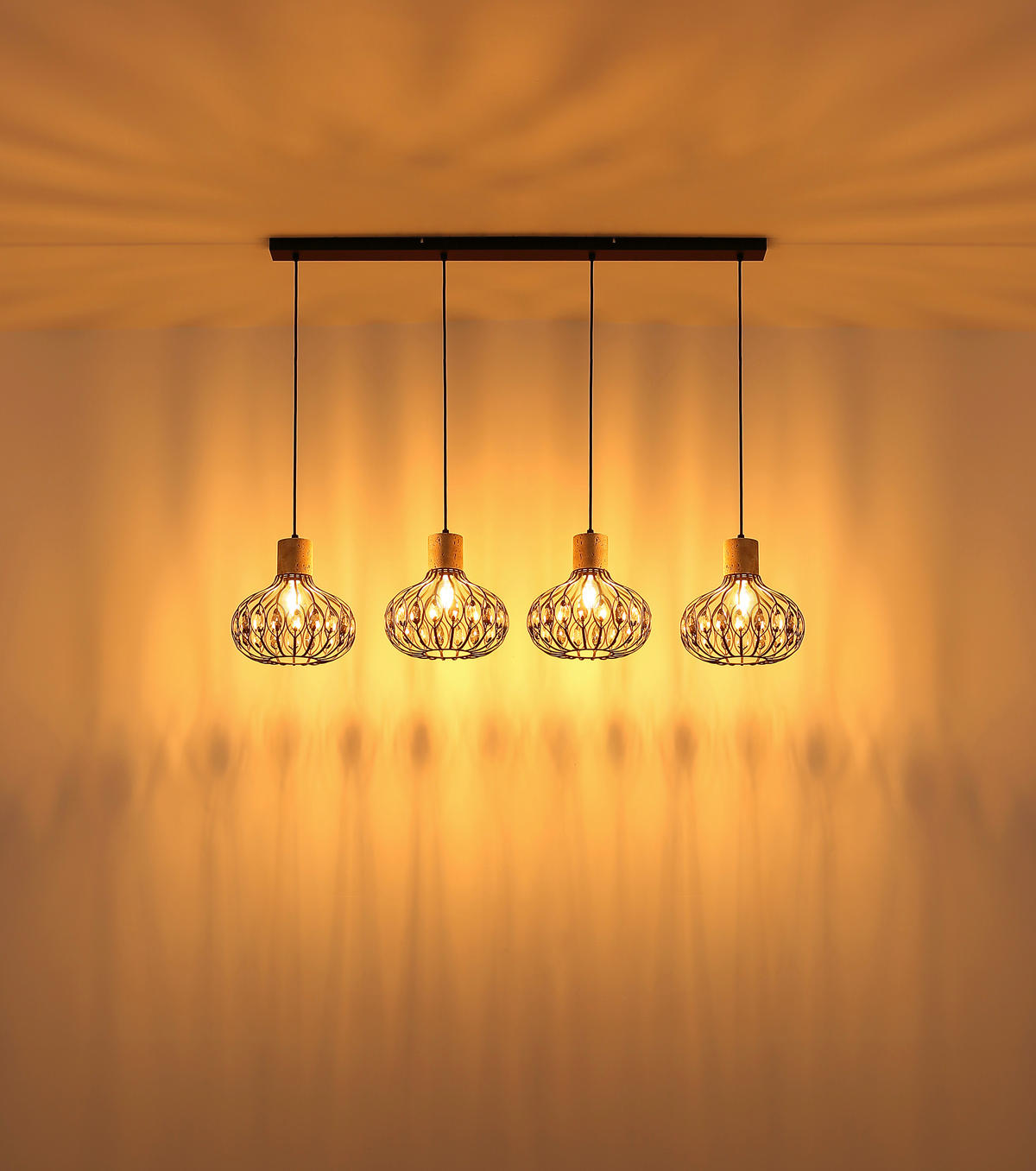 HÄNGELEUCHTE 115/25/150 cm  - Klar/Schwarz, Basics, Glas/Kunststoff (115/25/150cm) - Globo