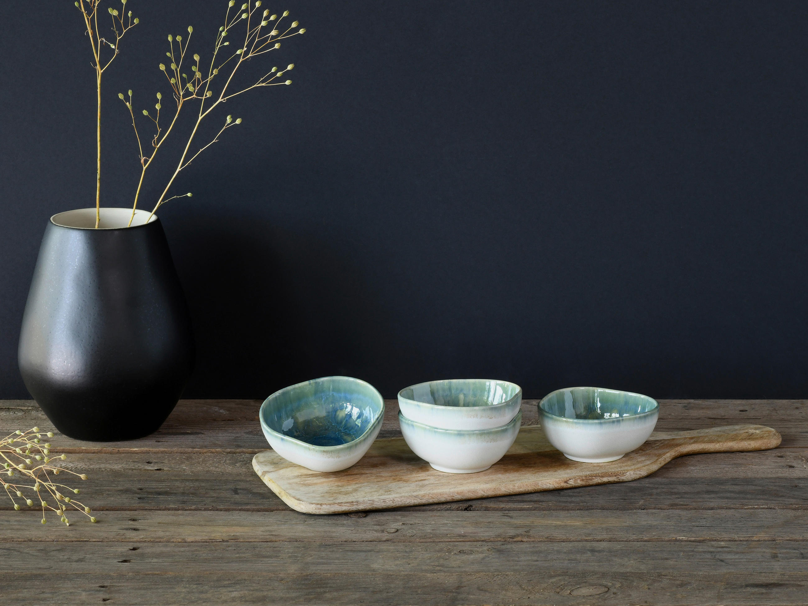 DIPSCHALENSET Keramik Steinzeug  - Blau/Grün, Basics, Keramik (11,5/5/10cm) - Creatable