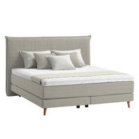 BOXSPRINGBETT 180/200 cm  in Taupe  - Taupe/Eichefarben, Design, Holzwerkstoff/Textil (180/200cm) - home24