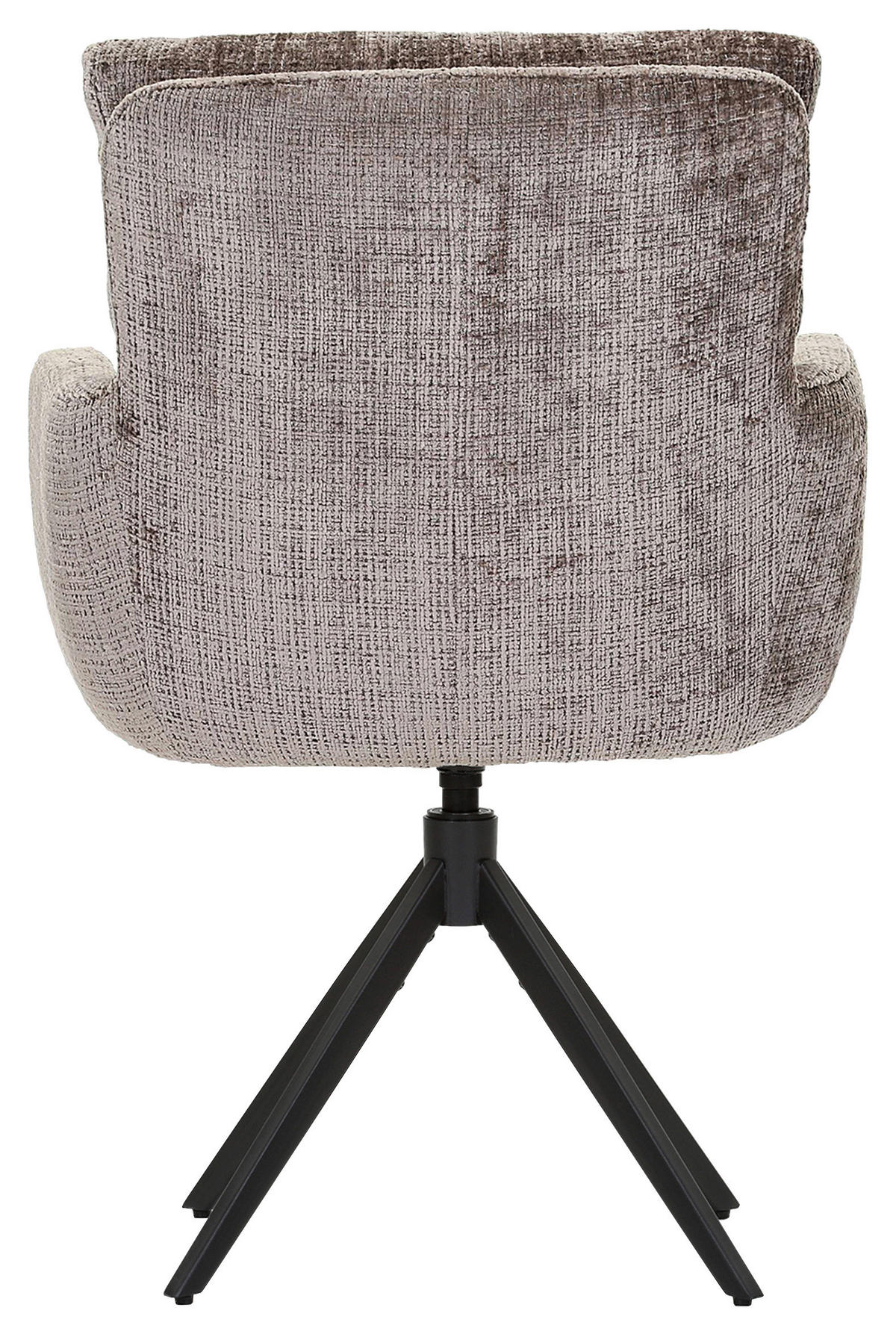 ARMLEHNSTUHL  Typenauswahl, Sitzfläche 360° drehbar Chenille  Schwarz, Graubraun  - Graubraun/Schwarz, Design, Textil/Metall (60/90/65cm) - Milino
