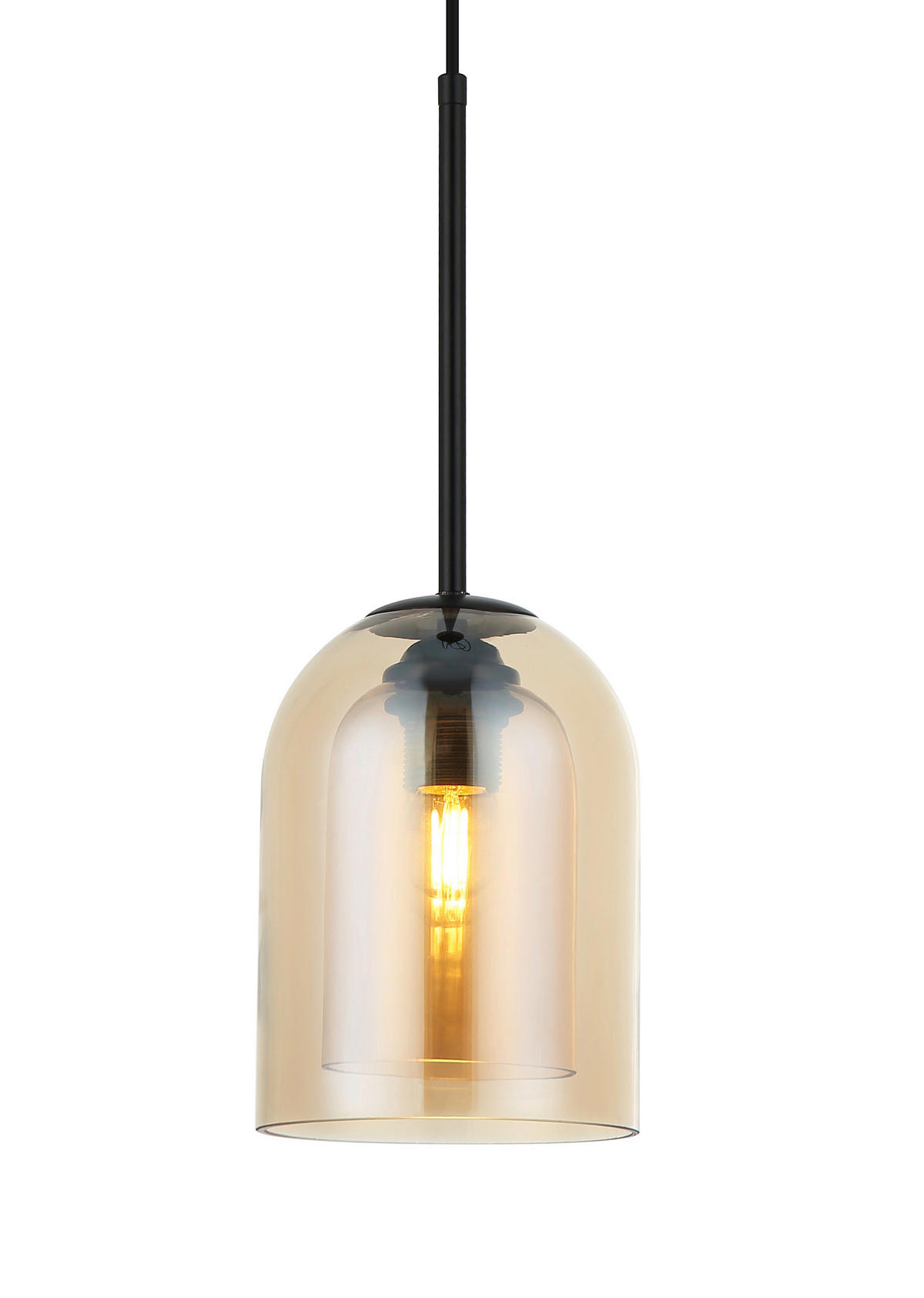 HÄNGELEUCHTE  - Bernsteinfarben, Design, Glas (150/15/15cm)