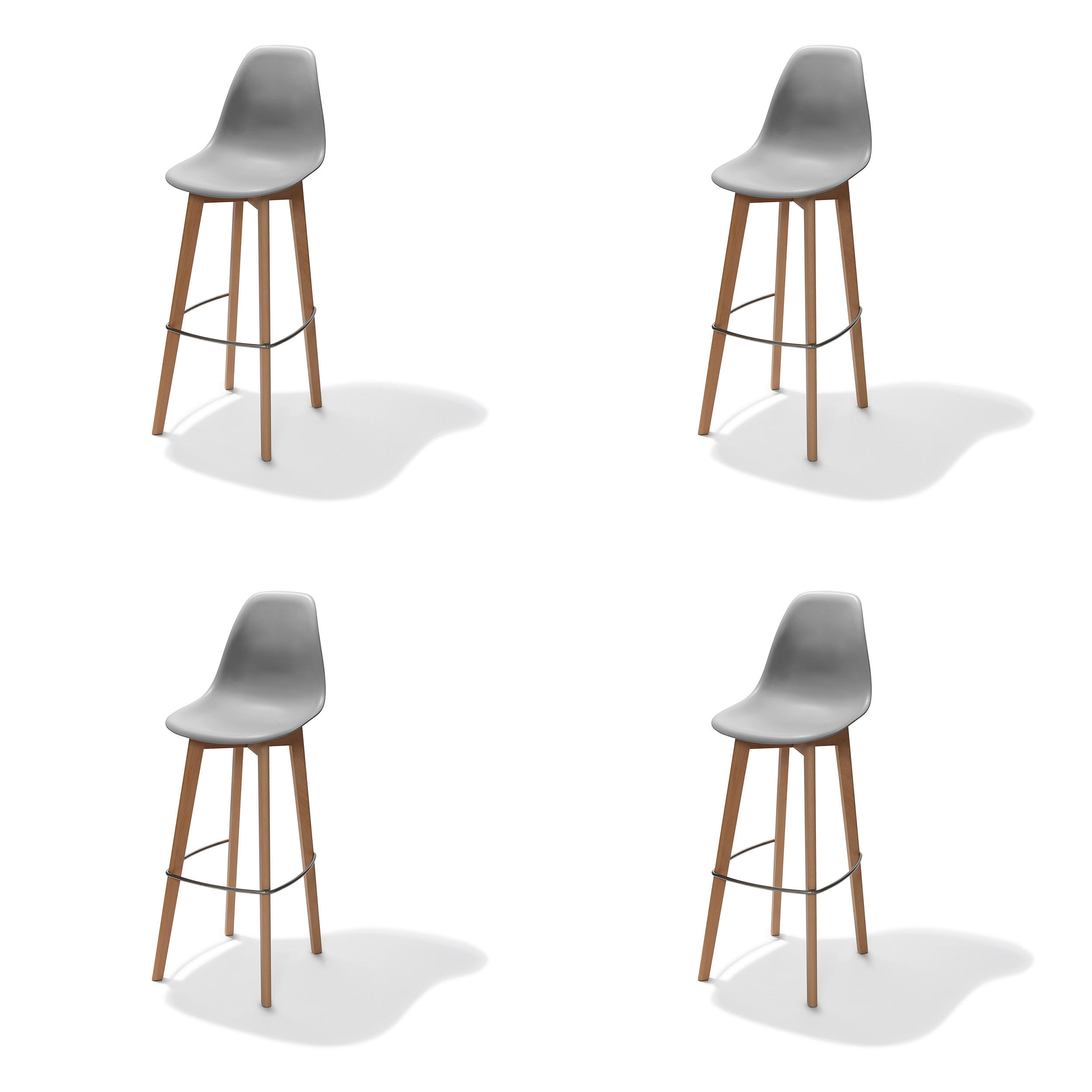 BARHOCKER-SET in Dunkelgrau  - Dunkelgrau, MODERN, Holz/Kunststoff (47/119/53cm) - MID.YOU