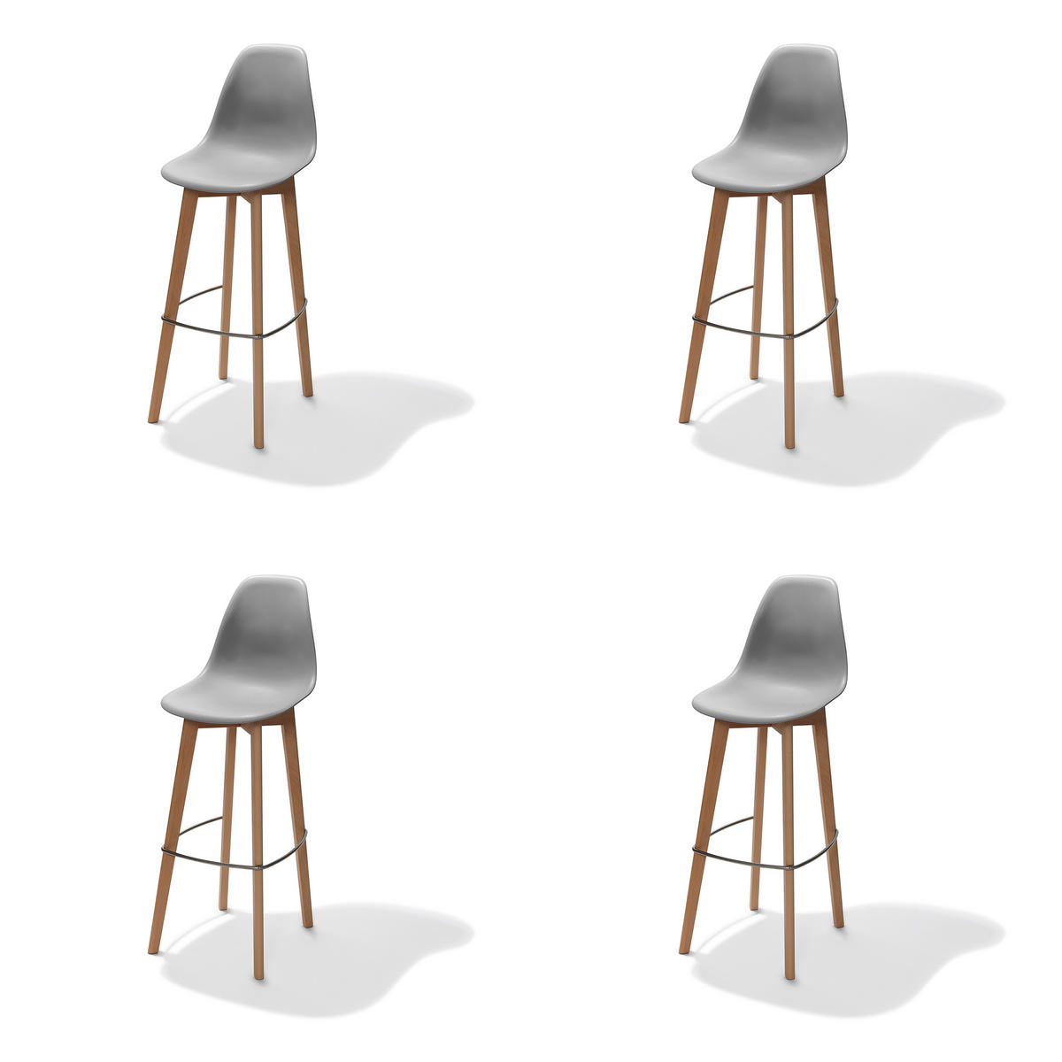 BARHOCKER-SET in Dunkelgrau  - Dunkelgrau, MODERN, Holz/Metall (47/119/53cm) - MID.YOU