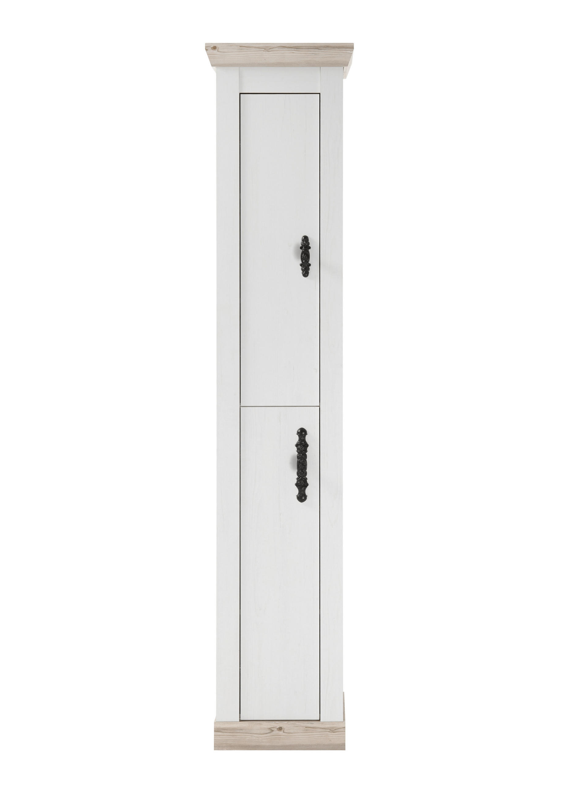 HOCHSCHRANK 42/200/35 cm  - Schwarz/Pinienfarben, Design, Holzwerkstoff/Metall (42/200/35cm) - MID.YOU