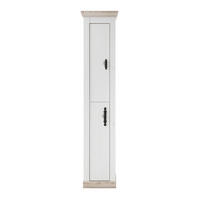HOCHSCHRANK 42/200/35 cm  - Schwarz/Pinienfarben, Design, Holzwerkstoff/Metall (42/200/35cm) - MID.YOU