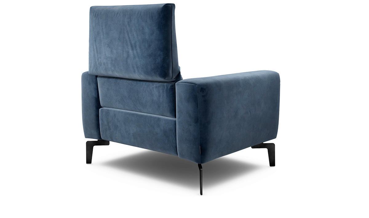 SESSEL Samt Dunkelblau    - Schwarz/Dunkelblau, Design, Textil/Metall (110/85/86-94cm) - SENSOO