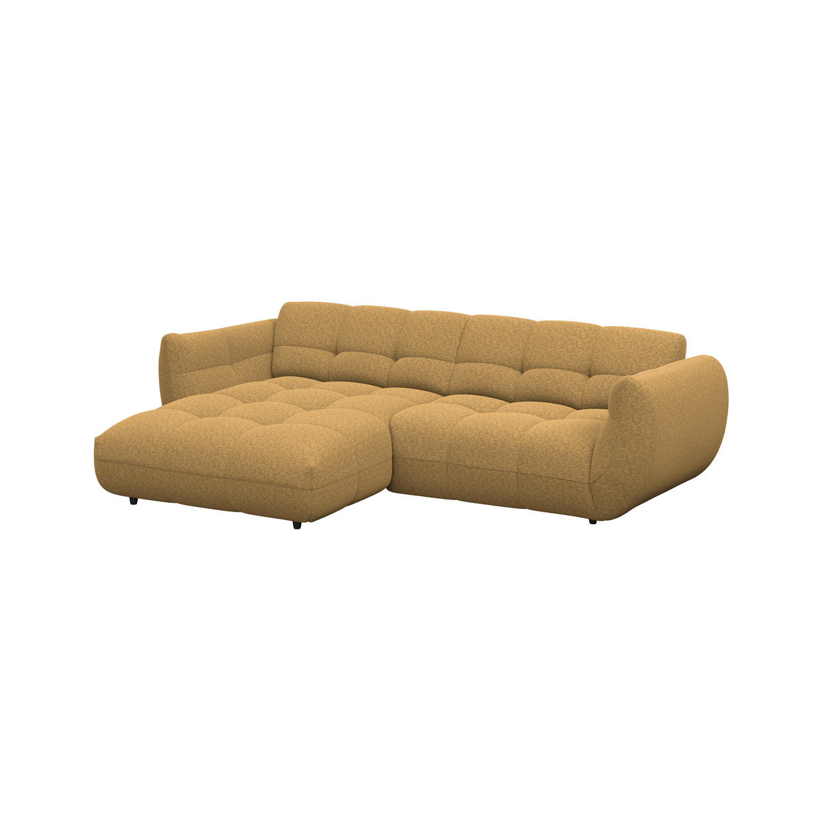 ECKSOFA Chenille Goldfarben  - Dunkelgrün/Goldfarben, Trend, Kunststoff/Textil (178/280cm) - MID.YOU