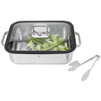 DAMPFBRÄTER vitalis  - Edelstahlfarben, Basics, Glas/Metall (44,5/28/17,5cm) - WMF