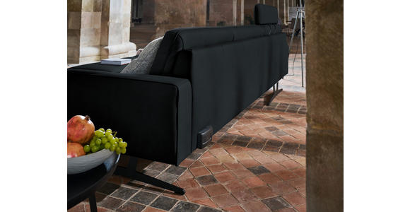 ECKSOFA in Echtleder Anthrazit  - Anthrazit, KONVENTIONELL, Leder/Metall (182/324cm) - Ambiente