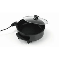 ELEKTRISCHE PFANNE GOURMETmaxx  - Schwarz, Basics, Glas/Kunststoff (34/32/18cm) - GOURMETMAXX