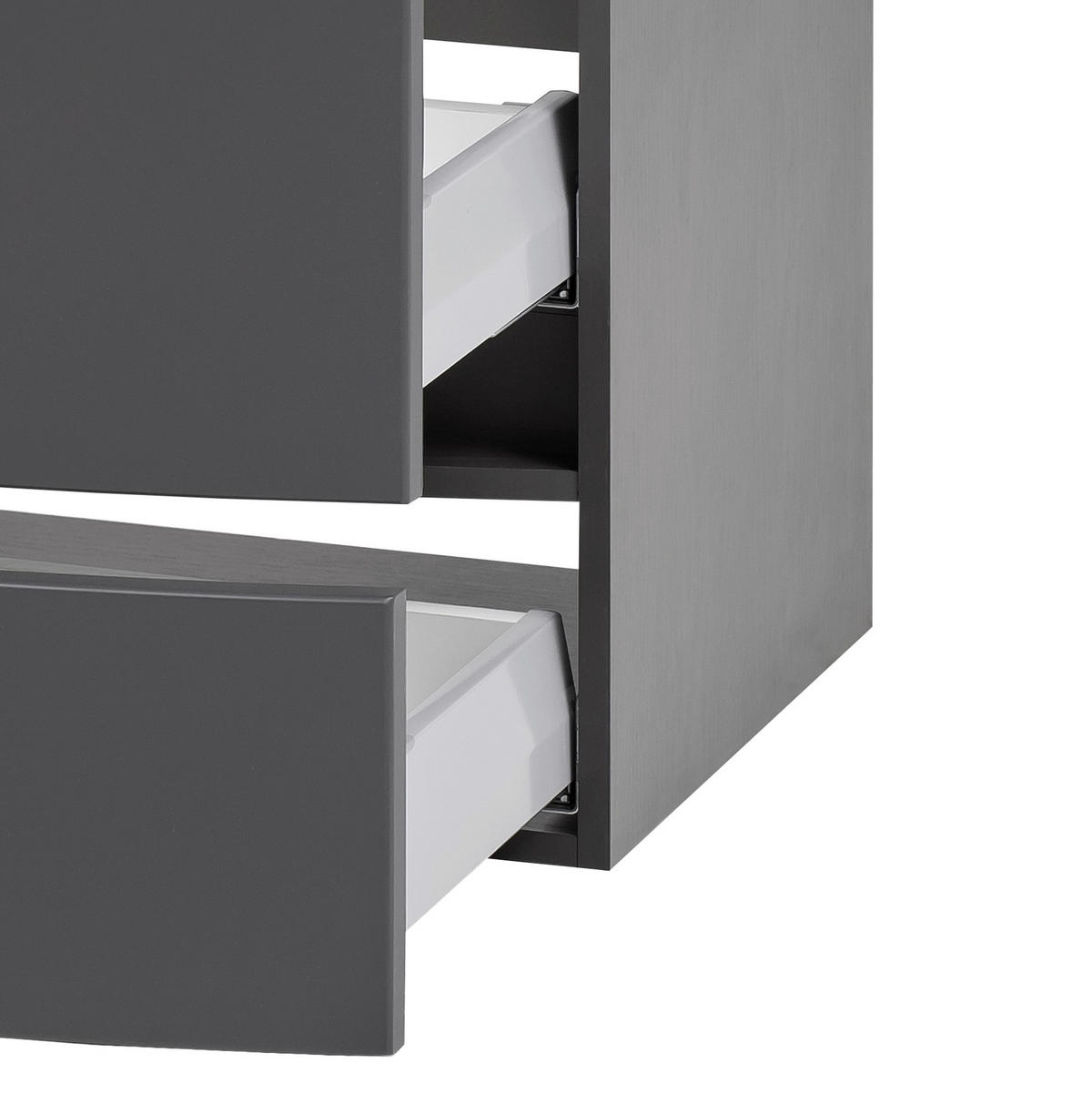 WASCHTISCHKOMBI 80 cm  - Graphitfarben/Weiß, KONVENTIONELL, Glas/Holzwerkstoff (80cm) - Held