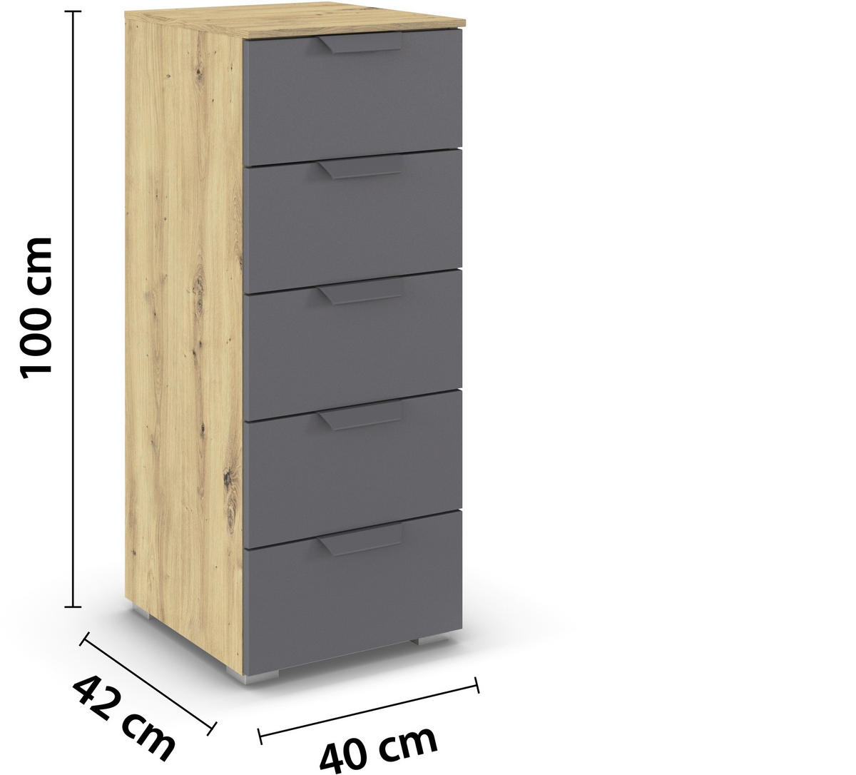 KOMMODE  in 40/100/35 cm  - Chromfarben/Dunkelgrau, Design, Holzwerkstoff/Metall (40/100/35cm) - Carryhome