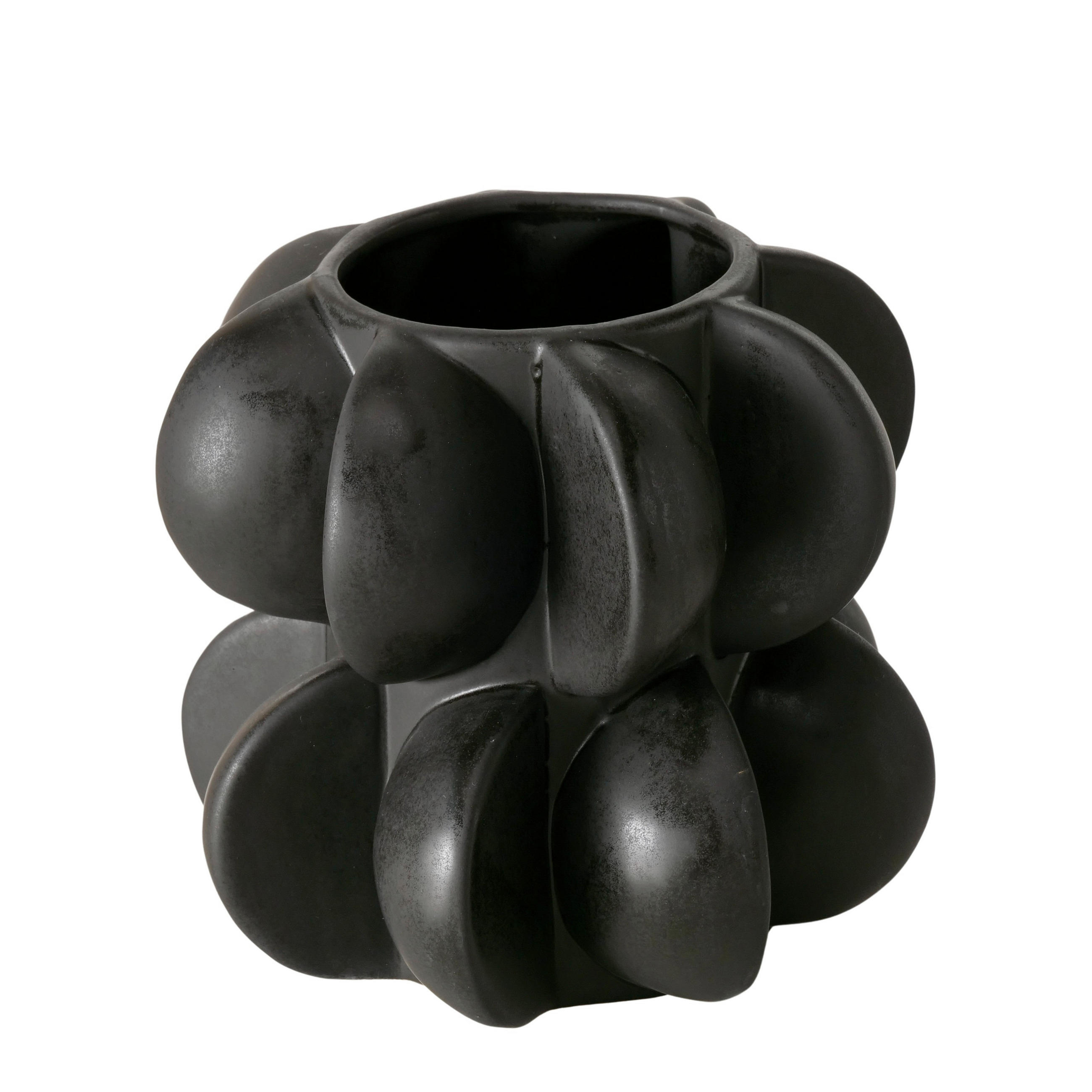 VASE  - Schwarz, Basics, Keramik (16,5/15,3cm) - Boltze Home